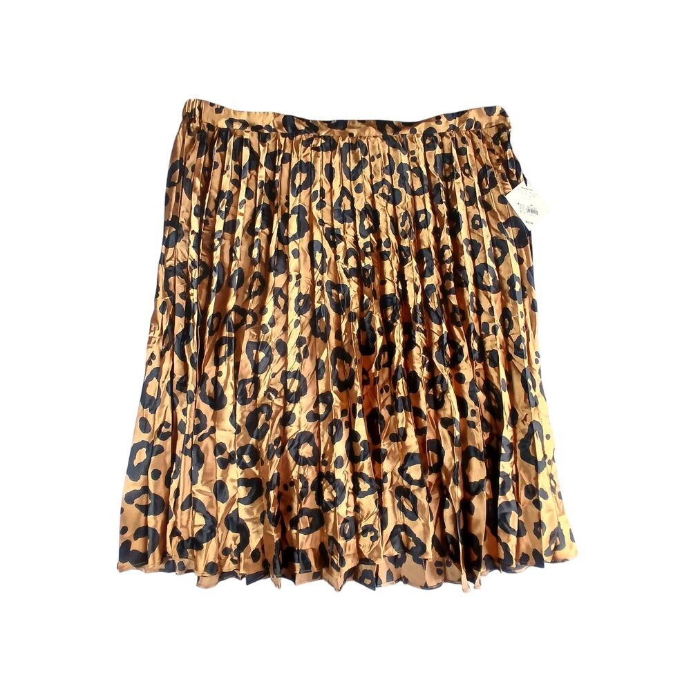 Ava & Viv Skirt Womens 3X Plus Orange Animal Print Stretch Waist Pleated NWT